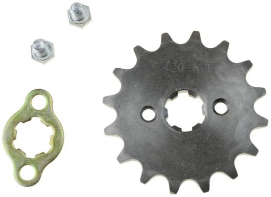 WOOSTAR Motorcycle 420-16T Front Sprocket 17mm Replacement for 50cc 70cc 90cc 110cc 125cc Dirt Pit Bike Mini Bike ATV 4 Wheeler Moped