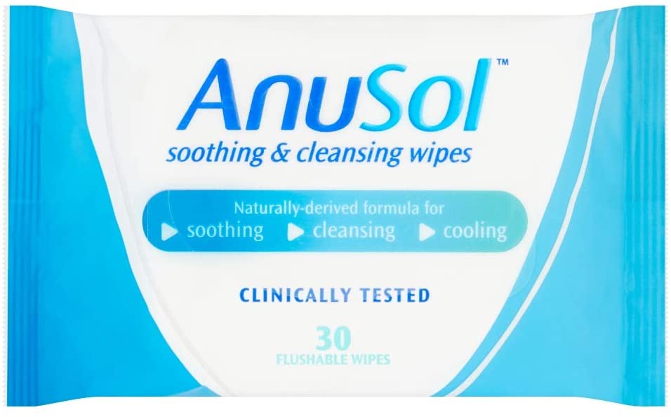 Anusol Soothing & Cleansing Wipes,30 Count (Pack of 1), Red, 1 count (Pack of 30)