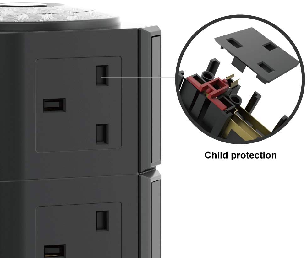 Lead Rwp Outlet SAFEMORE 8 Way Tower Extension Cord Lead Socket Individually Switched ...