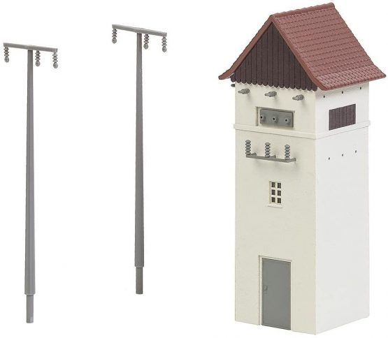 Faller FA 120241 Transformer House with Power Poles, Accessory for Model Railways, Model Building