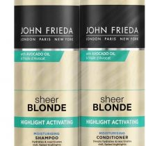 John Frieda Sheer Blonde Highlight Activating Moisturising Shampoo and Conditioner Duo Pack For Natural & Colour-Treated Blonde Hair, 1000ml
