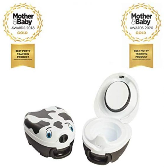 My Carry Potty - Cow Travel Potty, Award-Winning Portable Toddler Toilet Seat for Kids to Take Everywhere - Image 3