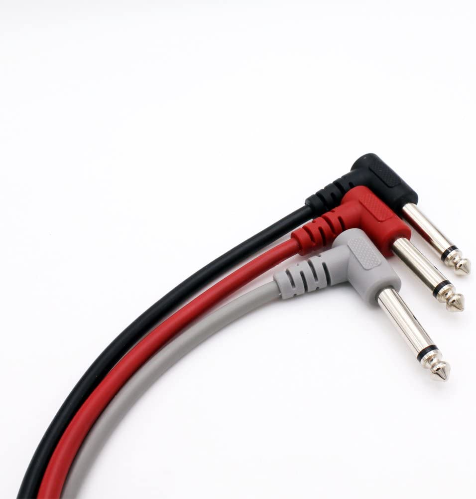 Leen4You Guitar Patch Cable Wire Effect Pedal Cable Cord Instrument Lead Cable Short Audio Connection Cable 6.35mm(1/4 inch) Colorful for Electric Guitar Bass Guitar Pack of 6 - Image 4