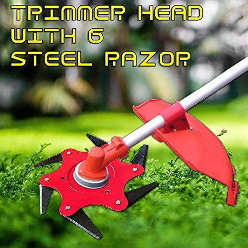 BGTOOL Trimmer head 6 Steel Blades Tooth Razors Lawn Mower Grass Weed ...