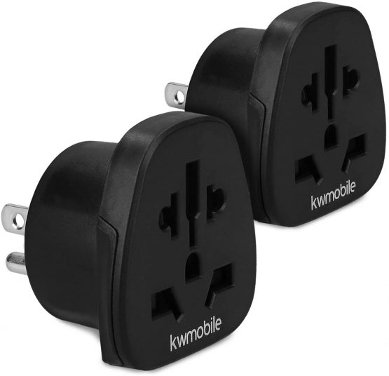 kwmobile Travel Adapter USA Type B (Pack of 2) - Universal Plug Adaptor - UK to US, Canada, Mexico, Cuba, Jamaica, Peru, Thailand and More - Black - Image 4
