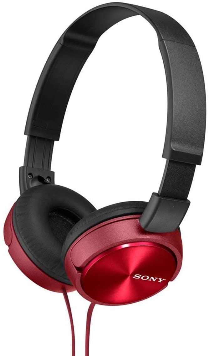 Sony MDR-ZX310 On-Ear Overhead Wired Headphones, Swivel Fold, 3.5mm Headphone Jack - Metallic Red, uni