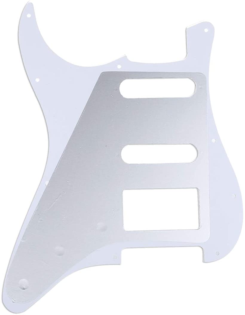 Musiclily Pro 11-Hole Modern Style Strat HSS Pickguard for American Stratocaster Guitar 3Ply White - Image 2