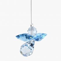Hanging Crystal Guardian Angel Birthstone Suncatcher MARCH - AQUAMARINE - Embellished with Swarovski Crystals