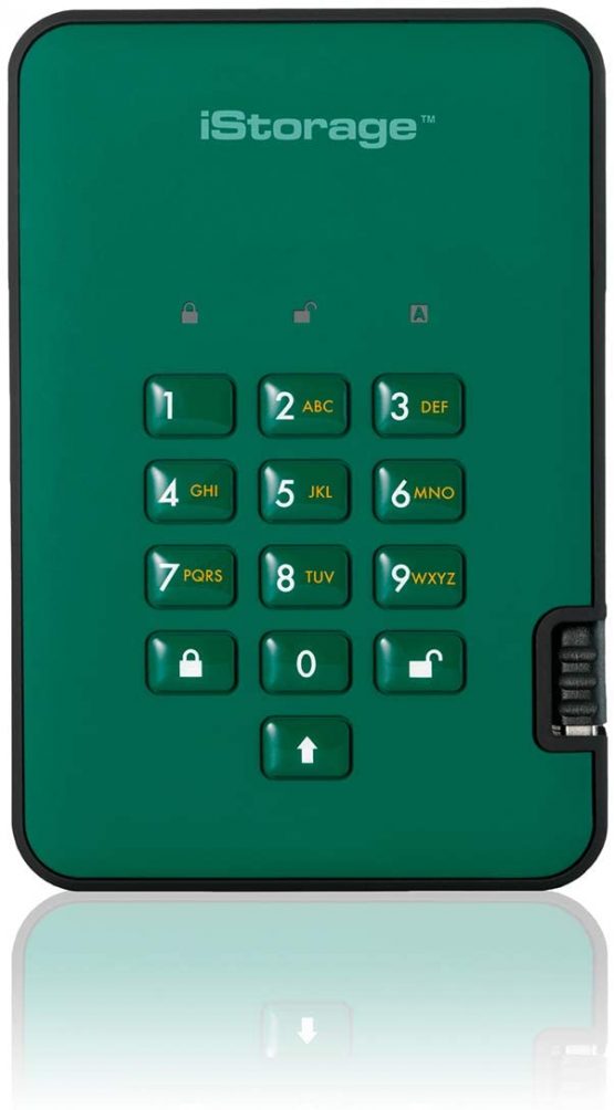 iStorage diskAshur2 SSD 2 TB -Secure Solid State Drive - Password Protected, Dust/Water-Resistant, Hardware Encryption IS-DA2-256-SSD-2000-GN