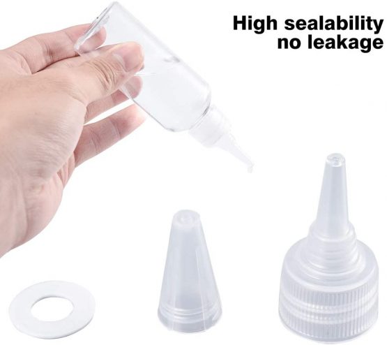 Irich 12Pcs Clear Squeeze Condiment Bottles, Plastic Squeeze Dispensing Bottles Suitable Home Restaurant for Ketchup, Mustard, BBQ Sauce, Chilli Sauce and Olive Oil, Etc - Image 3