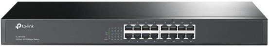 TP-Link TL-SF1016 16-Port 10/100Mbps Ethernet Switch, 19-inch Rack-Mount, Steel Case