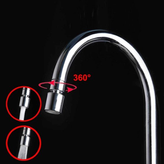 Waternymph Dual-Function 2-Flow Faucet Tap Aerator Swivel, ACS Certification, 360-Degree Twist and Rotation Kitchen Sink Aerator with 2 Sprayer - 22mm Female Thread - Chrome Finished(FM22) - Image 3