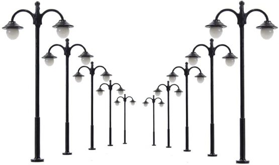 LYM16 10pcs Model Railway Led Lamppost Lamps Street Lights HO Scale 6cm 12V New model outdoor lamp yard light leds