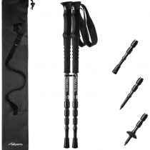 Pair of Trekrite Traveller Compact Four-Section 55cm Walking/Hiking Poles - Black