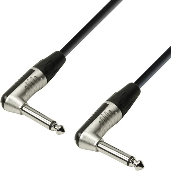 Adam Hall 4 Star Series 1.5m Rean 6.3mm Angled Jack Mono to 6.3mm Angled Jack Mono Instrument Cable