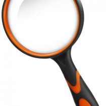Magnifying Glass 10X, Handheld Reading Magnifier with Non-Slip Soft Rubber Handle, 75mm Magnifying Lens, Shatterproof Magnifying Mirror Reading Books, Inspection, Insects(Orange)