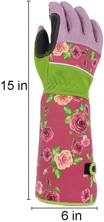 Long Gardening Gloves for Women,Unusual Gardening Gifts for Women Ladies,Personalised Mothers Day Gifts for Mum Grandma,Heavy Duty Thorn Proof Garden Work Gloves 37CM Arm Sleeves Untill Elbow (Pink) - Image 2