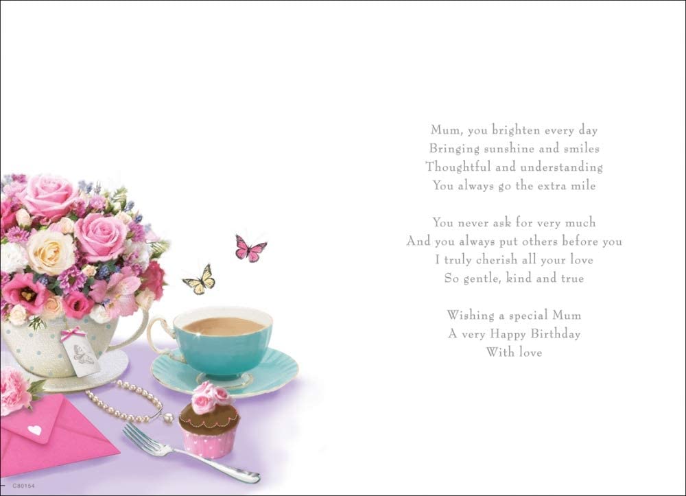 Piccadilly Greetings Birthday Card Mum - 9 x 6 inches - Regal Publishing, pink|brown|green|peach|grey - Image 2