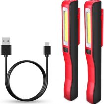 LED Torch Inspection Lamp - Rechargeable LED Work Light Super Bright COB LED Flashlight Pocket Torch Camping Light with Magnetic Clip for Household Workshop Automobile Camping Emergency Use