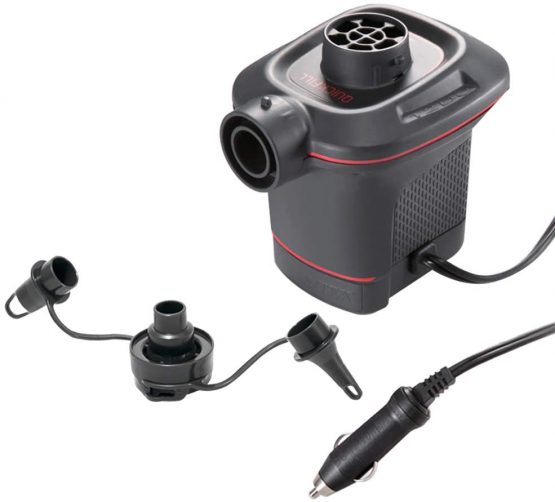 Intex 66636 12 Volt Quick-Fill Dc Electric Pump-Just Plug into Car 12v Socket, Black and Red