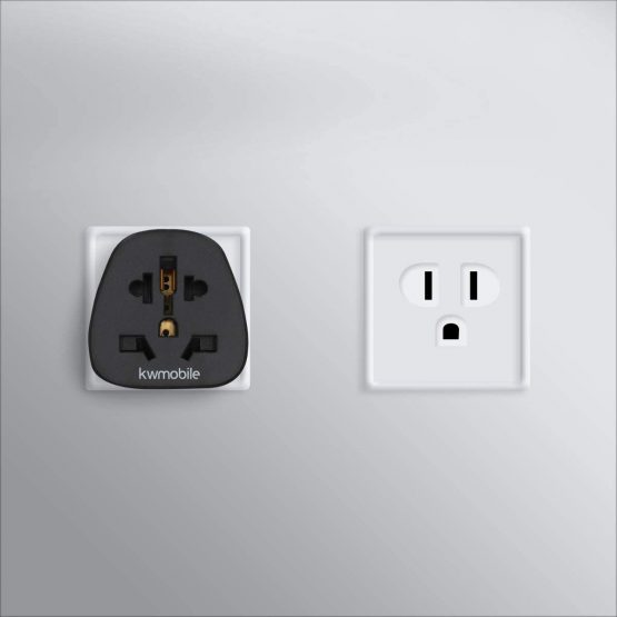 kwmobile Travel Adapter USA Type B (Pack of 2) - Universal Plug Adaptor - UK to US, Canada, Mexico, Cuba, Jamaica, Peru, Thailand and More - Black - Image 2