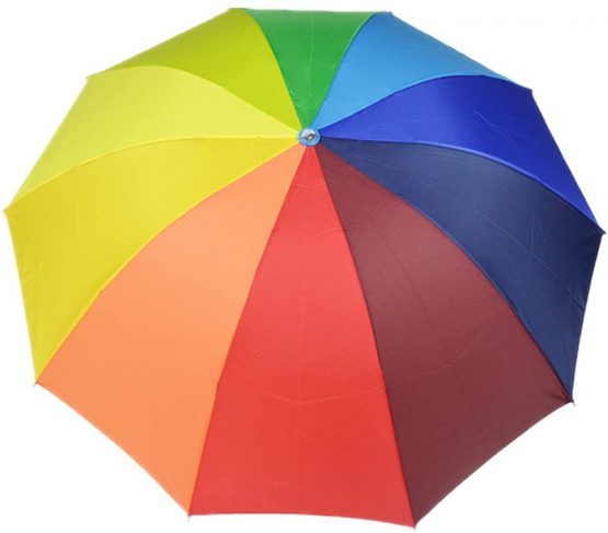 Veroda 45 inch Travel Umbrella Compact Folding Rain Sun Protection UV Protective Rainbow Umbrella Parasols