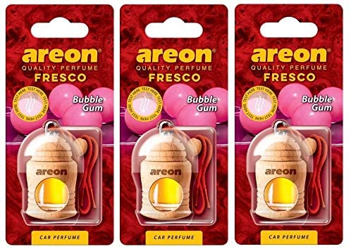 Areon Fresco Car Air Freshener Bubble Gum 4 Milliliters Multi Pack Of 3, 3 x Fresco Bubble Gum, 1 count (Pack of 3)
