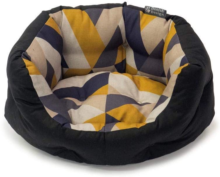 Danish Design Retreat Eco-Wellness Navy Scandi Inspired Geo Tile Recycled Memory Foam Dog/Puppy Bed Small 24 Inch