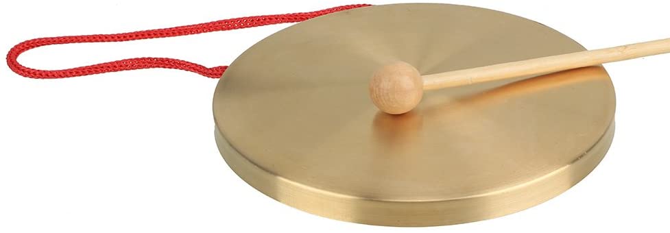 Mxfans Chapel Brass Copper Cymbals Percussion Dia15.4cm Alto Hand Gong With Round Play Hammer - Image 2