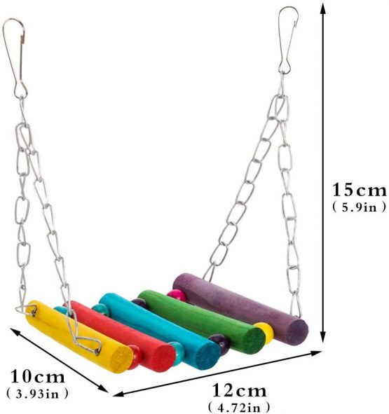 Yorgewd 8-Pack Bird Toys Parrots Cage Toys Hanging Swing Shredding Chewing Perches Parrot Toy Parrot Bite Toy for Budgie, Cockatiels, Conures, Finches, Small Parakeets - Image 4