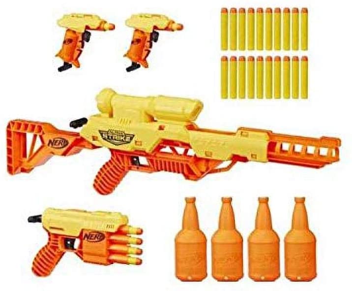 Nerf Alpha Strike Battalion Set - Includes 4 Blasters, 4 Half-Targets, and 25 Official Nerf Elite Darts - for Kids Teens, Adults