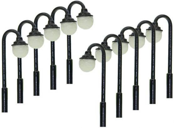 Evemodel LYM23 10pcs Model Railway Train Lamp Post Street Lights Z Scale LEDs NEW Building Layout