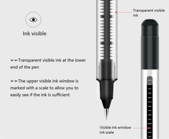Rollerball Pen, Surcotto 0.5mm Black Gel Pens Smooth Ballpoint Pen Quick-Drying Liquid Ink Rollerball Pens - Pack of 12 - Image 3