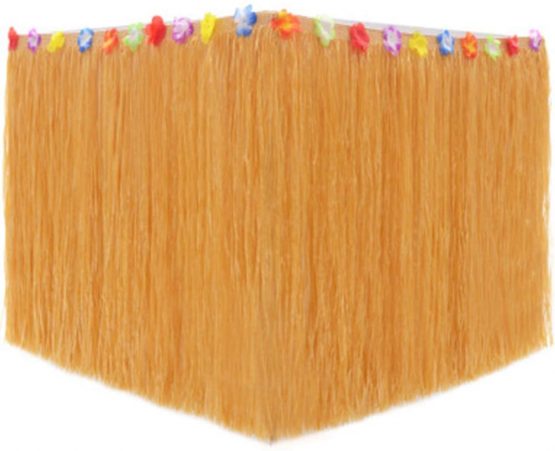 Xinlie Hawaiian Luau Table Skirt Hawaii Table Skirts Hawaiian Table Skirt Hibiscus Grass Table Skirt Hawaiian Party Decoration Kit Hawaii Luau Table Skirts for Tropical Decoration (108.7 x 29.5in)