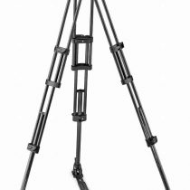 Manfrotto Twin Carbon Fibre Video Tripod with Ground Level Spreader and 75 mm/100 mm Bowl for Video Heads MVTTWINGC