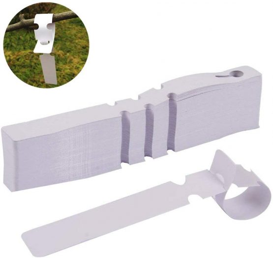 QincLing 200 PCS Tree Tags, Waterproof Tree Labels White Nursery Plant Labels Markers Garden Tags Plastic Wrap Around Hanging Tags Garden Markers Loop Lock Labels Garden Labels
