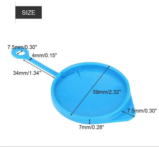 Windscreen Washer Cap, Plastic Car Windscreen Washer Fluid Cap Windshield Washer Reservoir Cap Small Ring Lid Cover Blue - Image 2