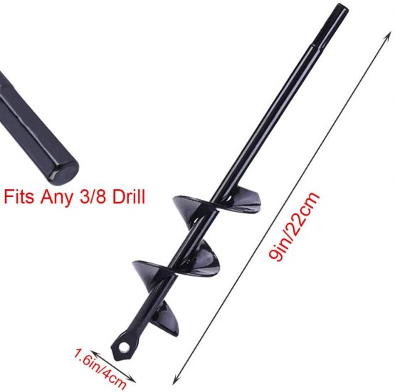 Garden Auger Drill Bit for Planting Φ80mm Length 300mm and Φ40mm Length 220mm Planting Auger Bulb Planters Hole Digger Post Auger Bulbs Planter Garden Auger Spiral Drill Bit Heavy Duty - Image 2