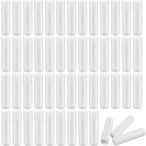 Dadabig 50 PCS Empty Lipstick Container, Lip Gloss Tubes Refillable DIY Lip Gloss Container Empty Plastic Balm Tubes Round Bottle Lipstick Container with Cap for DIY Homemade Lip Balm, White