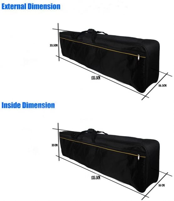 Padded 88 Key Keyboard Gig Bag, carry case for electronic keyboards with 88 keys, made of Oxford material 88 key Piano/accessory Piano bag - Image 2
