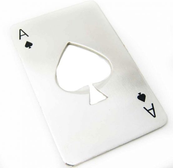 DSYJ Stainless Steel Credit Card Poker Bottle Opener for Your Wallet - Silver