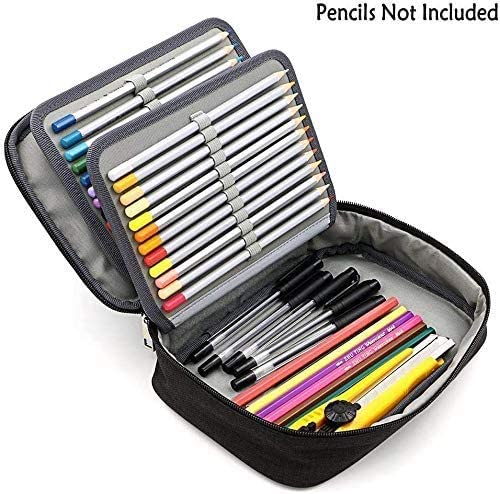 ITODA Pencil Bags,Large-Storage Pen Pencil Case Stationery Pouch Bag Case Portable and Multi-Layer Canvas Pencil Case Pencil Holder Organizer Stationary Bags for Pens,Pencils and Erasers