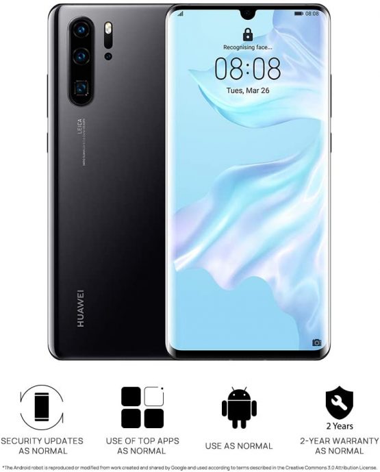 HUAWEI P30 Pro 128 GB 6.47 Inch OLED Display Smartphone with Leica Quad AI Camera, 8GB RAM, EMUI 9.1.0 Sim-Free Android Mobile Phone, Single SIM, Midnight Black, UK Version - Image 2