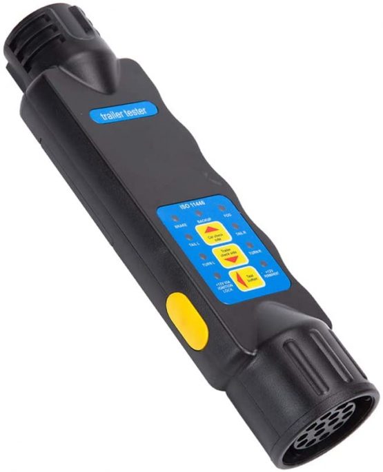 ETUKER 7 Pin Trailer Light Plug & Socket Wiring Circuit Tester, 12V 7 Pin Trailer Light Connector Cable Wiring Circuit Diagnostic Testing Tools Tester, for Caravan/RV/Trailer Light Diagnostic