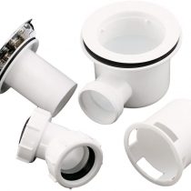 90mm Fast Flow Easy Clean shower enclosure tray waste & chrome effect cap
