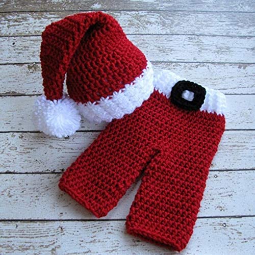 Matissa Baby Valentine Outfit (Pants & hat) Mummy first valentine's newborn grow girl boy Newborn Baby Girl/Boy Crochet Knit Costume Photography Prop Outfits Red - Image 2