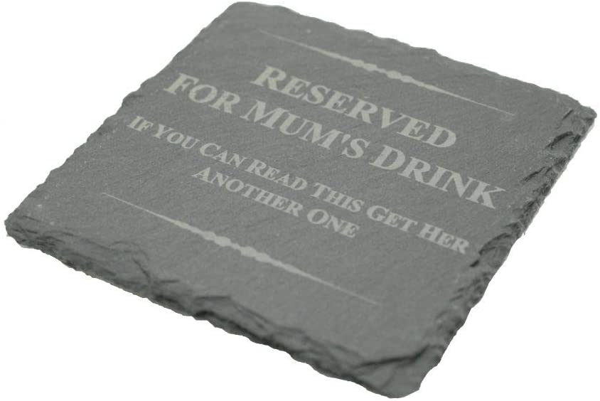 Funny Coaster for Mum - Reserved for Mum's Drink, If You Can Read This Get Her Another One (scmumdrink), Grey