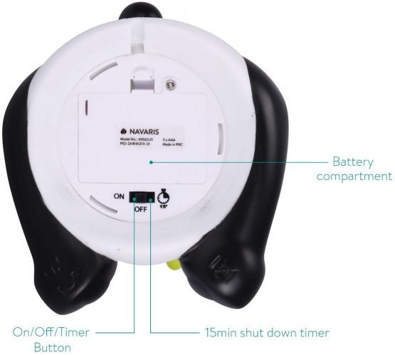 Navaris Panda Night Light for Kids - RGB Colour Changing LED Lamp for Girls and Boys Nursery, Childrens Room, Bedside Table - BPA Free - Black/White - Image 4