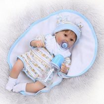 iCradle Reborn Baby Dolls Lovely 17" 42cm Reborn Baby Dolls Soft Silicone Realistic Lifelike Reborn Babies that Look Real Looking Sleeping Boyl Toddler Xmas Gift Free Magnet Pacifier