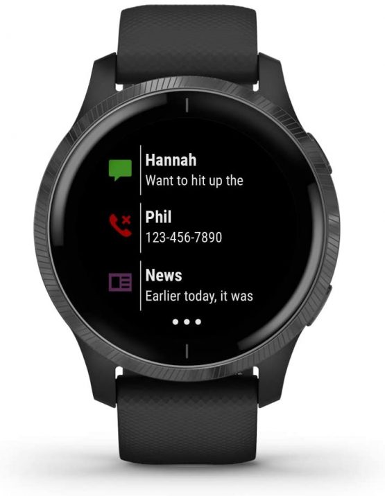 Garmin Venu, GPS Smartwatch with Bright Touchscreen Display, Features Music, Body Energy Monitoring, Animated Workouts, Pulse Ox Sensors and More, Black with Slate Hardware - Image 2